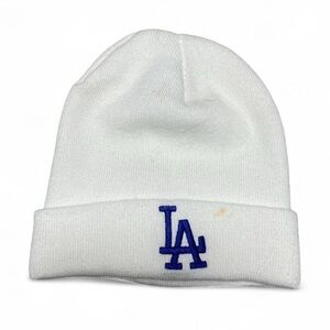 Y2K LA dodgers white and blue beanie